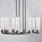 GV Bronze Chandelier 10-Light Round Steel Fixture