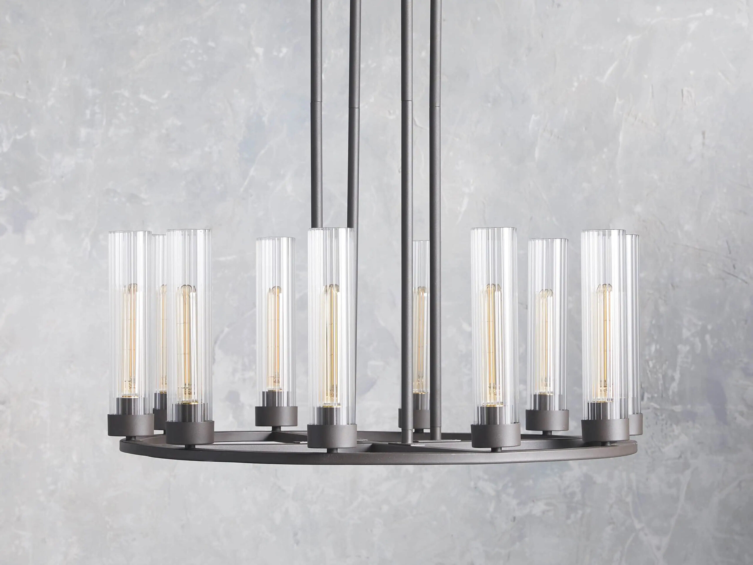 6610031H117_L200707 GV Bronze Chandelier 10-Light Round Steel Fixture - Image 1