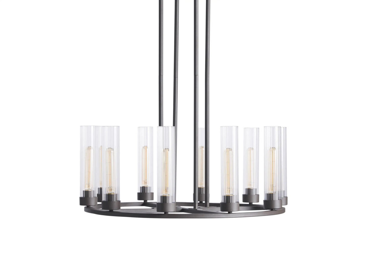 GV Bronze Chandelier 10-Light Round Steel Fixture - Image 4