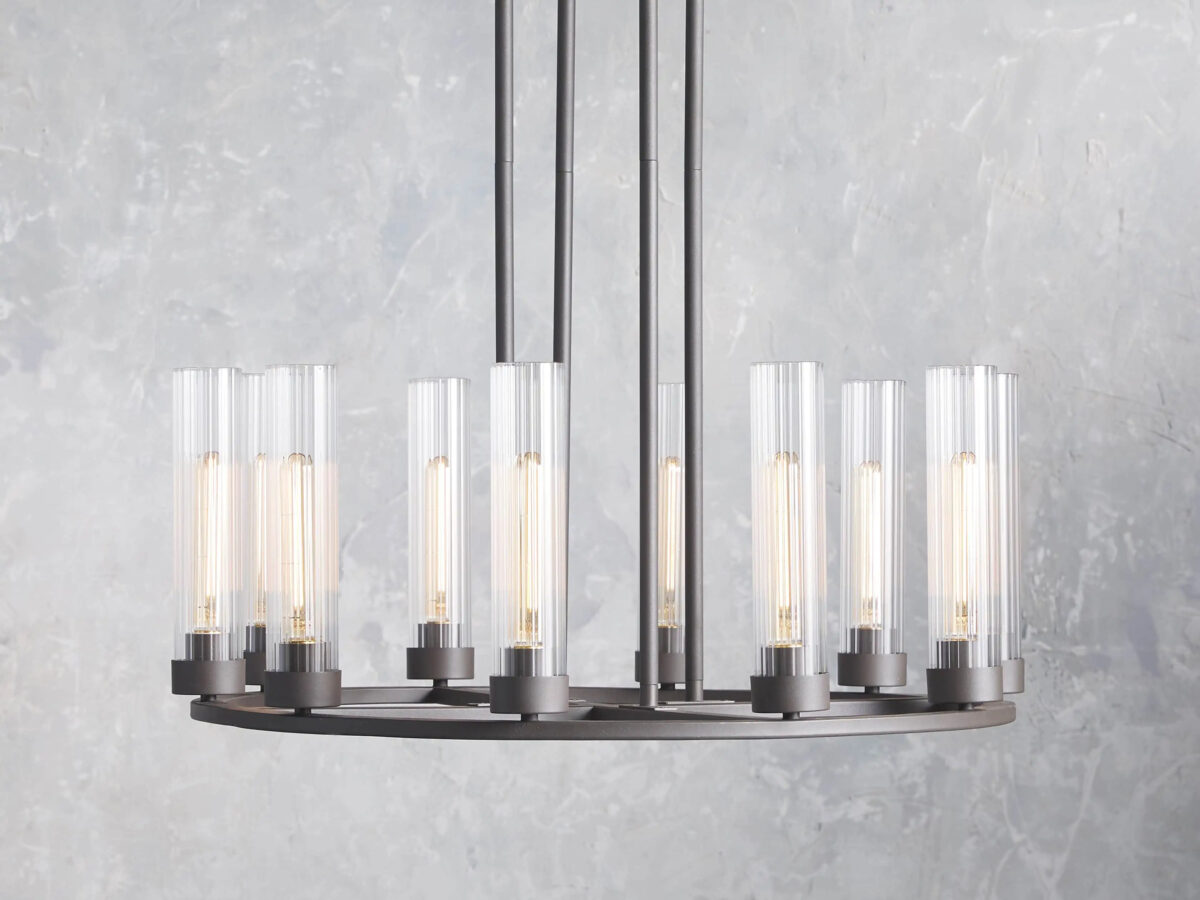 GV Bronze Chandelier 10-Light Round Steel Fixture - Image 5