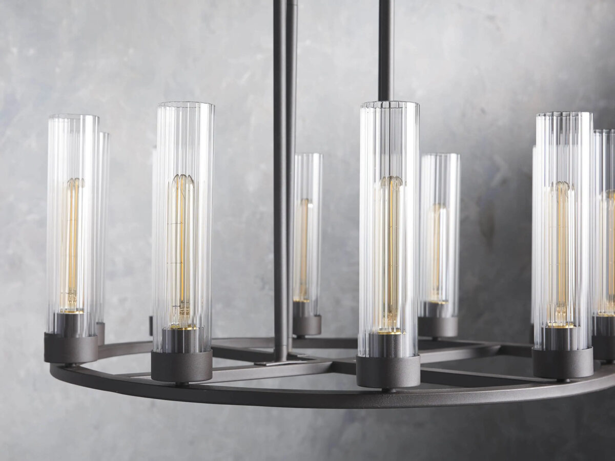 GV Bronze Chandelier 10-Light Round Steel Fixture - Image 2