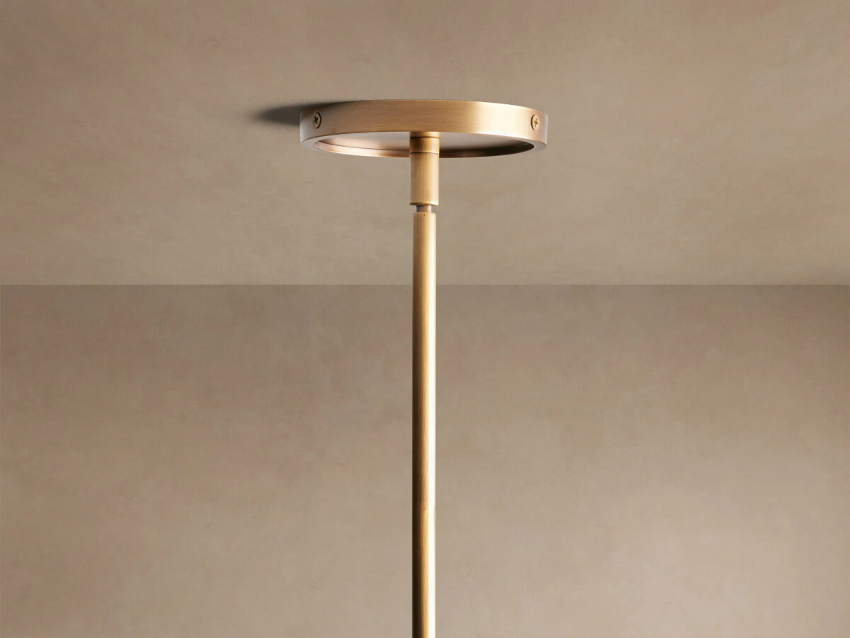 GV Brass Bar Chandelier with Clear Glass Linear Shades - Image 4