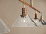 GV Brass Bar Chandelier with Clear Glass Linear Shades - Image 3