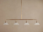GV Brass Bar Chandelier with Clear Glass Linear Shades - Image 2