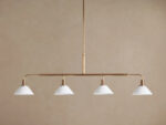 GV Brass Chandelier Theron Linear Milk Glass 50 Inch - Image 2