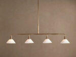 GV Brass Chandelier Theron Linear Milk Glass 50 Inch
