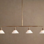 GV Brass Chandelier Theron Linear Milk Glass 50 Inch