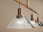 GV Brass Bar Chandelier with Clear Glass Linear Shades - Image 7