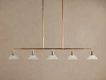 GV Brass Bar Chandelier with Clear Glass Linear Shades - Image 6