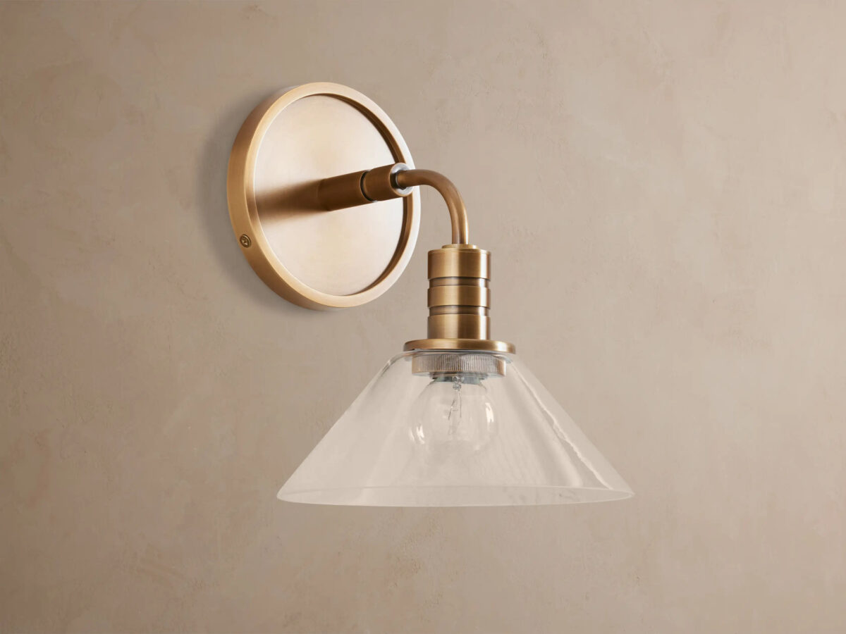 GV Theron Brass Glass Sconce Wall Light - Image 2