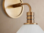 GV Modern Brass Sconce with Milk Glass Shade - Image 3