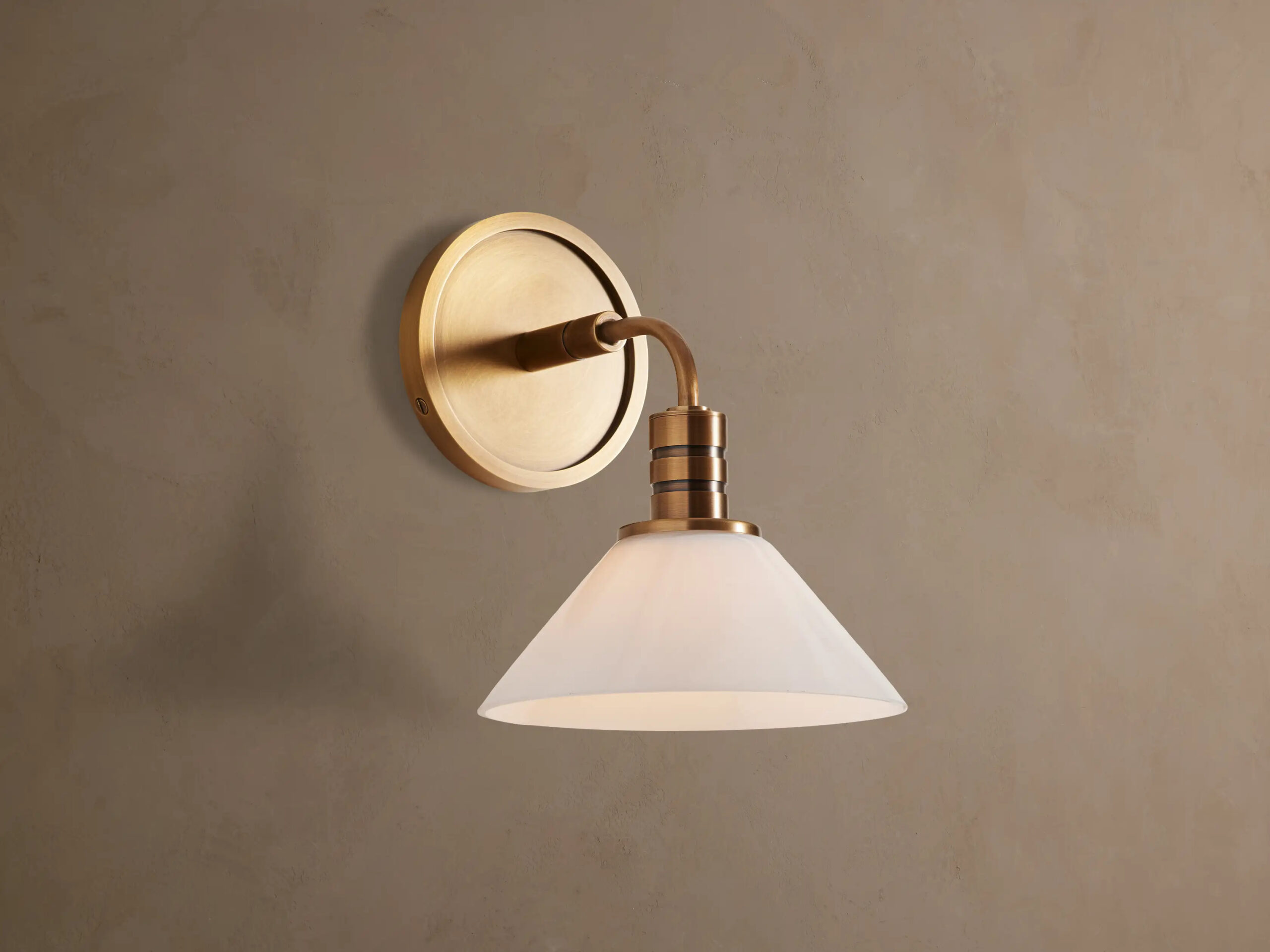 6610031H142_BPI260113 GV Modern Brass Sconce with Milk Glass Shade - Image 1