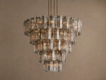 GV Delsie Glass Chandelier Smoke Brass 48 Inch - Image 5