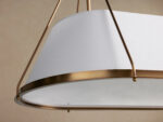 GV Shelton Brass Chandelier Linear Light with Linen Shade - Image 3