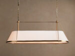 GV Shelton Brass Chandelier Linear Light with Linen Shade