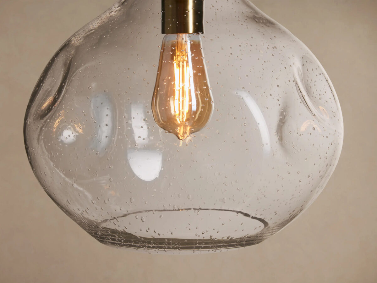 GV Organic 12 Inch Glass Pendant Light Clear - Image 3