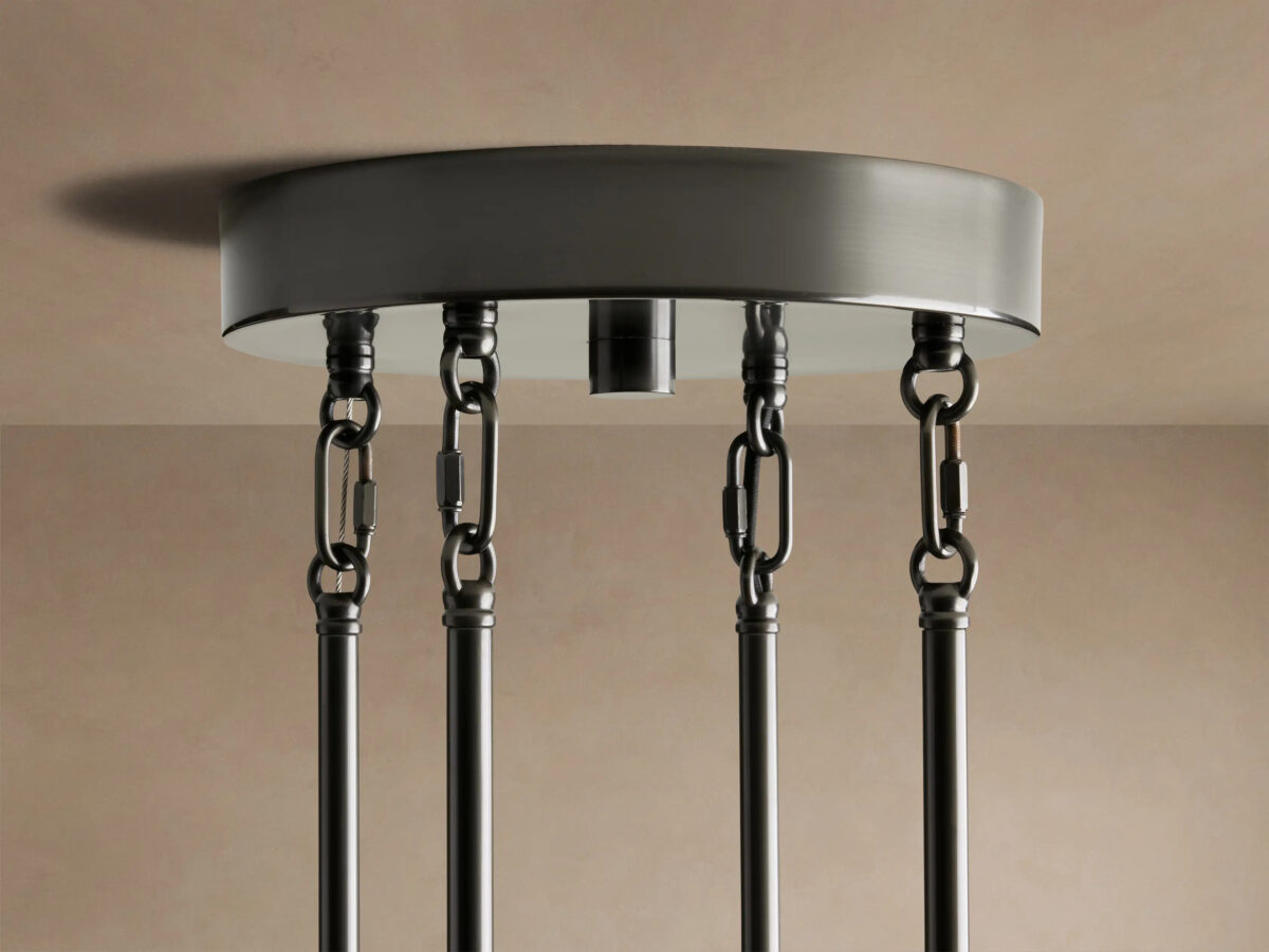 GV Glass Chandelier in Bronze with Clear Fluted Glass - Image 8