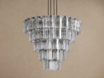 GV Glass Chandelier in Bronze with Clear Fluted Glass - Image 6