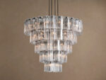 GV Glass Chandelier in Bronze with Clear Fluted Glass - Image 5