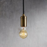 GV Brass Swag Pendant in Glass and Steel
