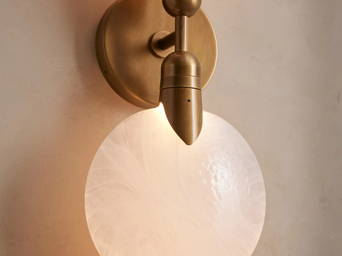 GV Lyla Glass Brass Sconce Double Wall Light - Image 4