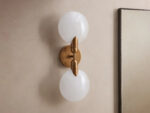 GV Lyla Glass Brass Sconce Double Wall Light - Image 2