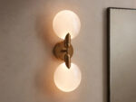 GV Lyla Glass Brass Sconce Double Wall Light
