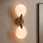 GV Lyla Glass Brass Sconce Double Wall Light