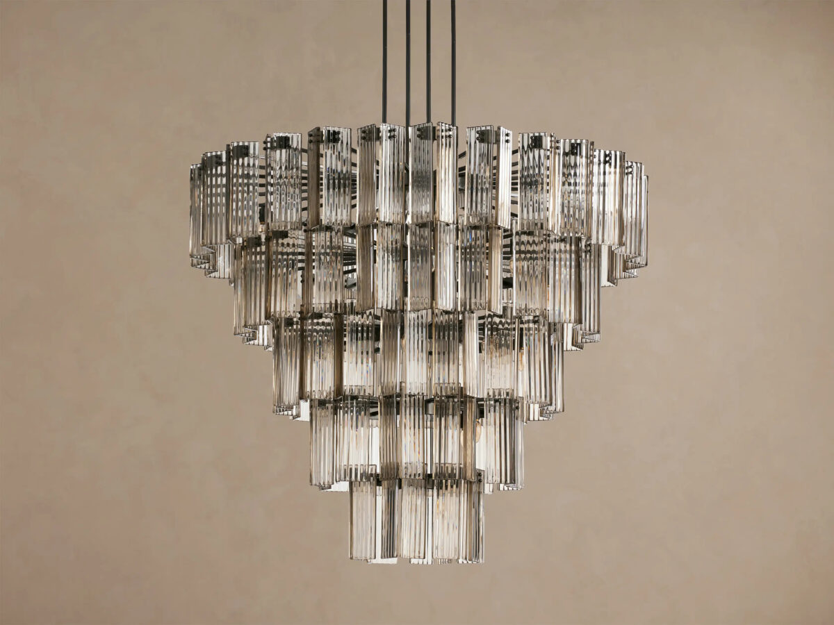 GV Delsie Bronze Smoke Glass Chandelier - Image 2