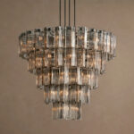 GV Delsie Bronze Smoke Glass Chandelier