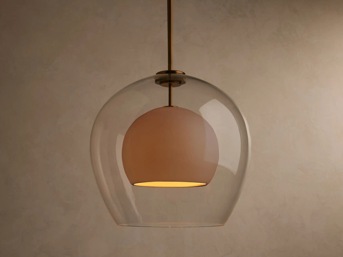 GV Romy Modern Glass Pendant 20 Inch Green - Image 5