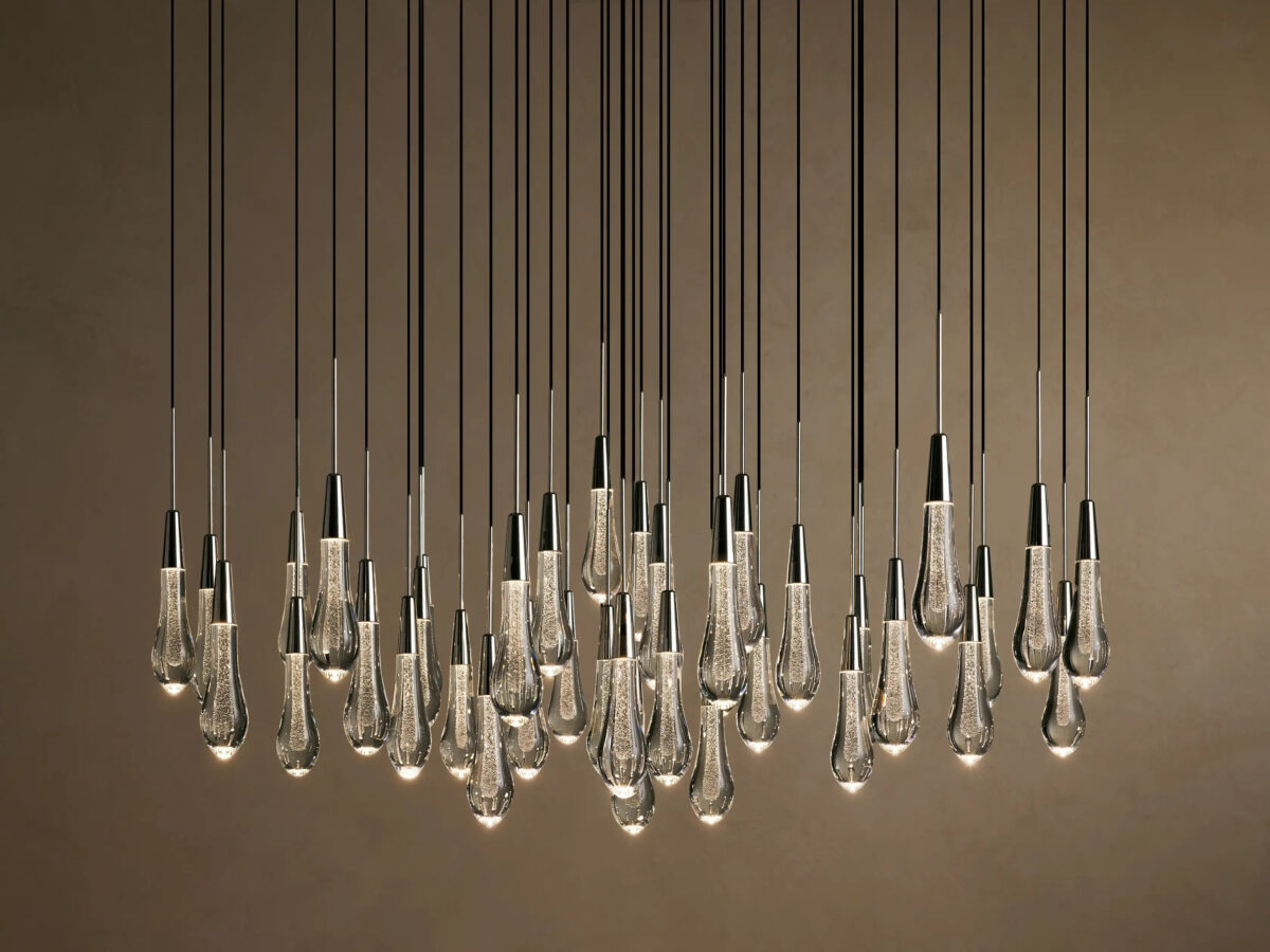 GV Soltaire Glass Chandelier in Nickel - Image 13
