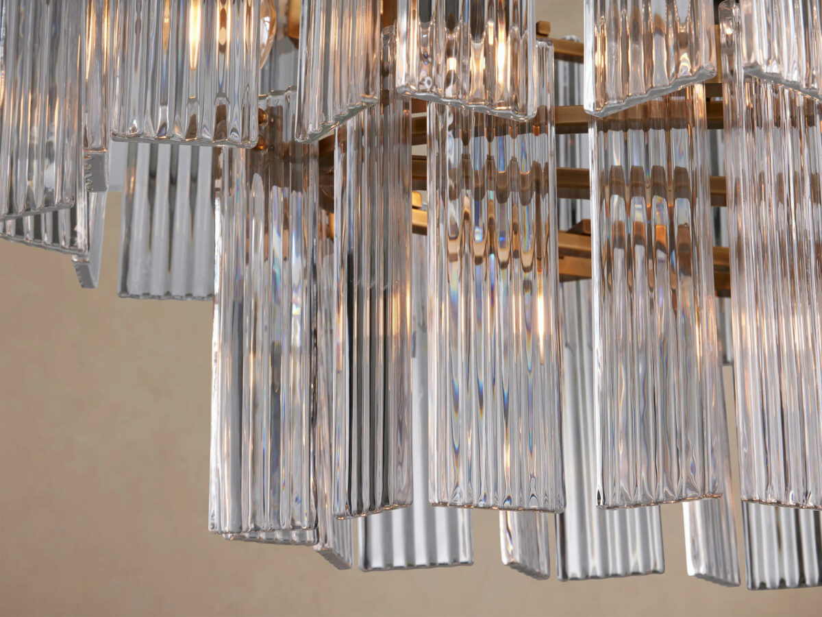 GV Glass Chandelier Oval Tiered 63 Inch - Image 3