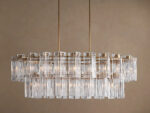 GV Glass Chandelier Oval Tiered 63 Inch