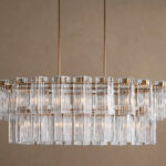 GV Glass Chandelier Oval Tiered 63 Inch