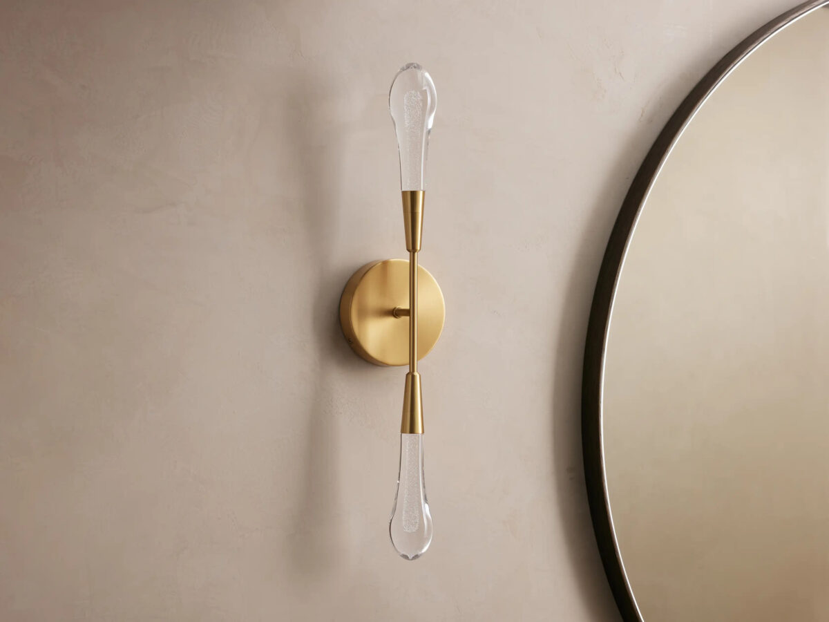 GV Brass LED Sconce Soltaire Double Wall Light - Image 2