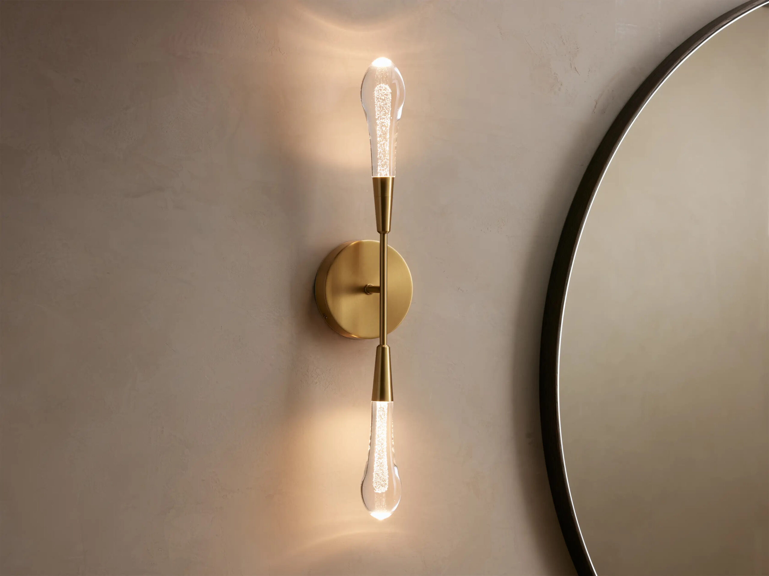 6610031H181_BZ250505 GV Brass LED Sconce Soltaire Double Wall Light - Image 1