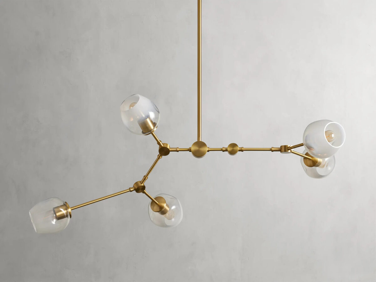 GV Noella Bronze Chandelier with Glass Globe Shades - Image 8