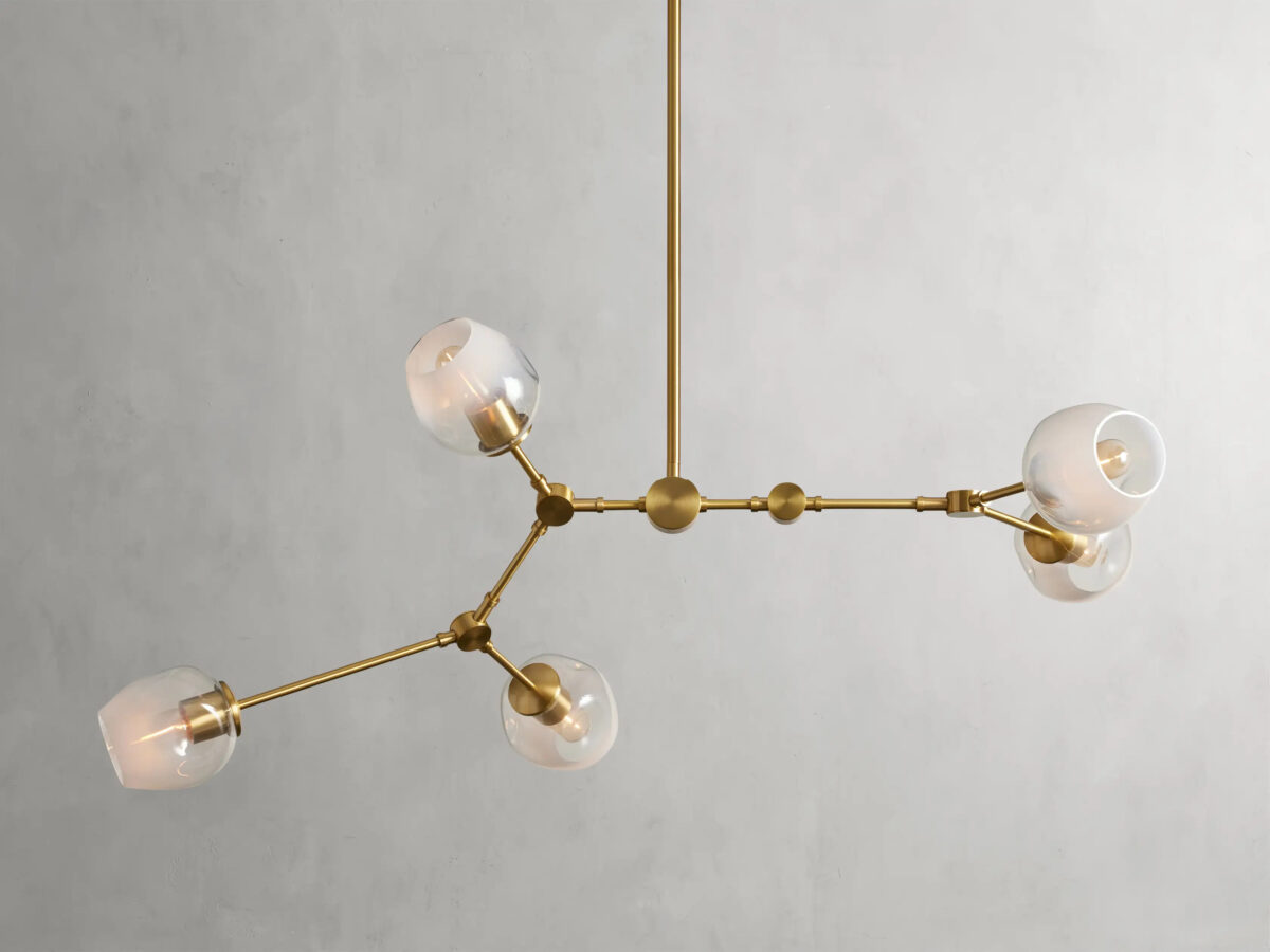 GV Noella Bronze Chandelier with Glass Globe Shades - Image 7