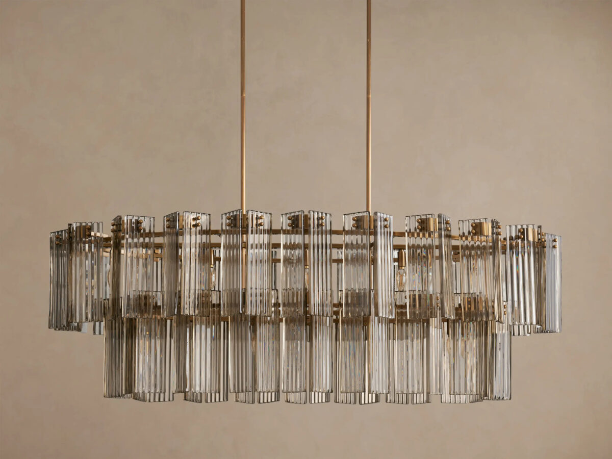 GV Glass Chandelier Oval Tiered 63 Inch - Image 10