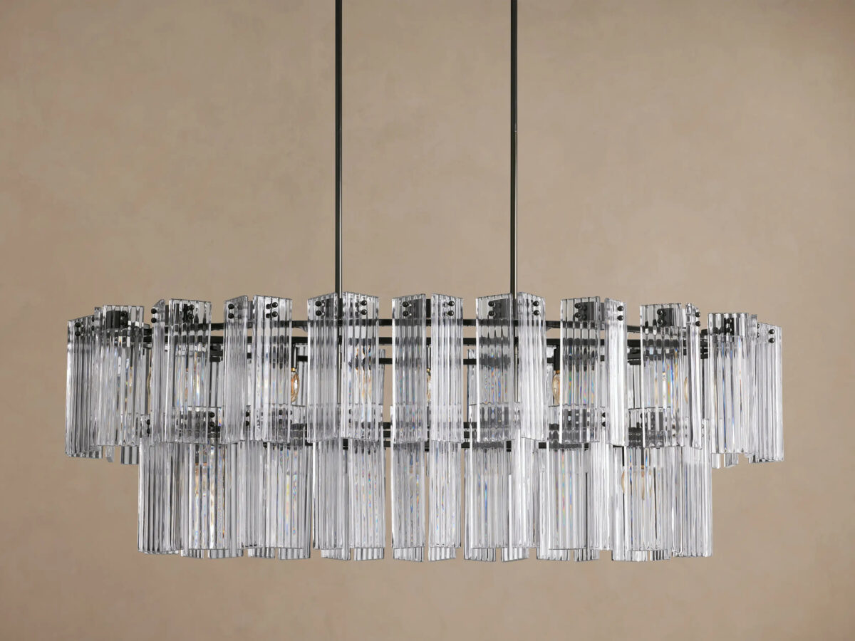GV Glass Chandelier Oval Tiered 63 Inch - Image 6