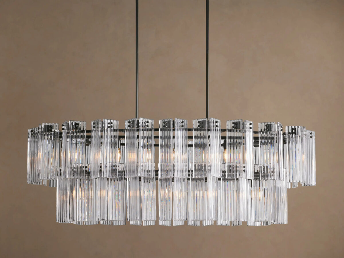 GV Glass Chandelier Oval Tiered 63 Inch - Image 5
