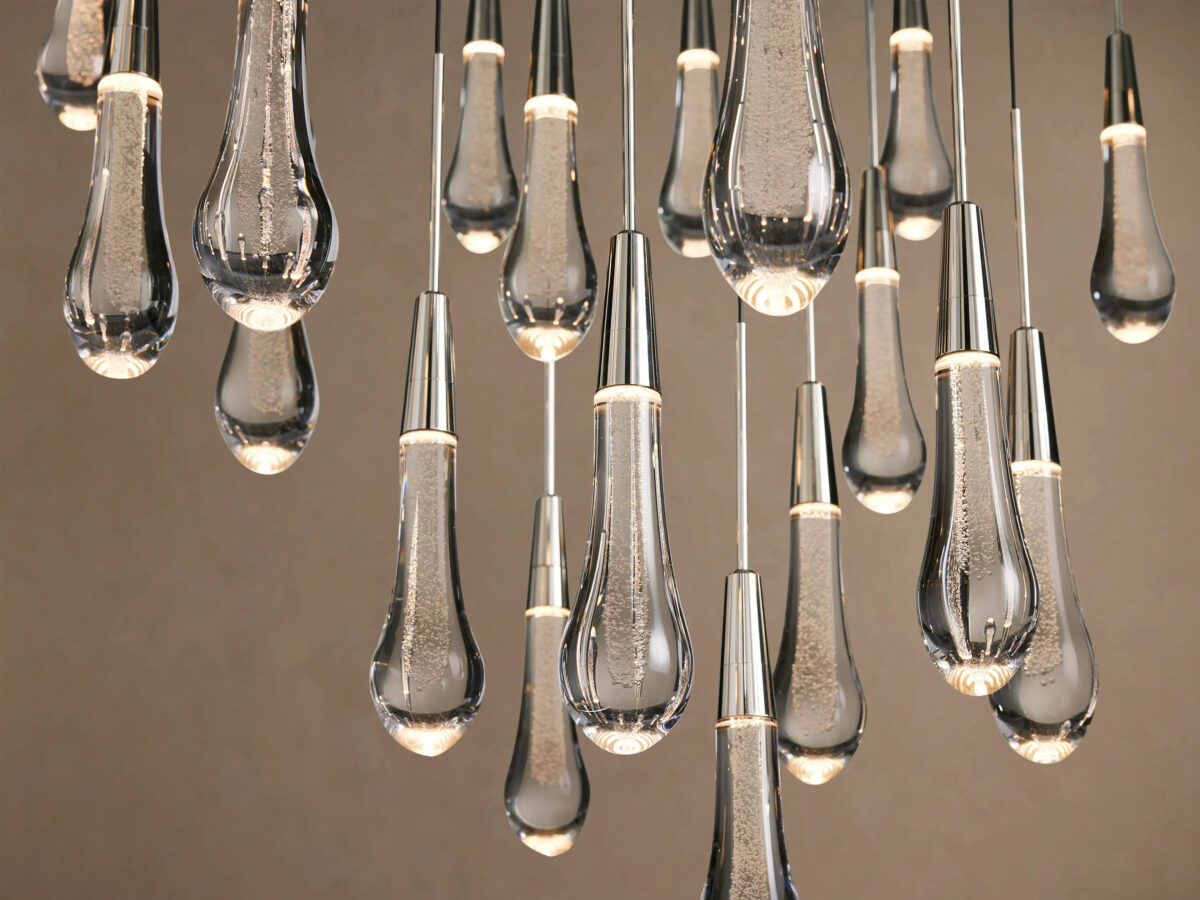 GV Soltaire Glass Chandelier in Nickel - Image 11