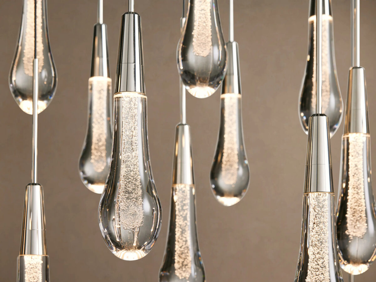 GV Soltaire Glass LED Chandelier in Nickel - Image 7