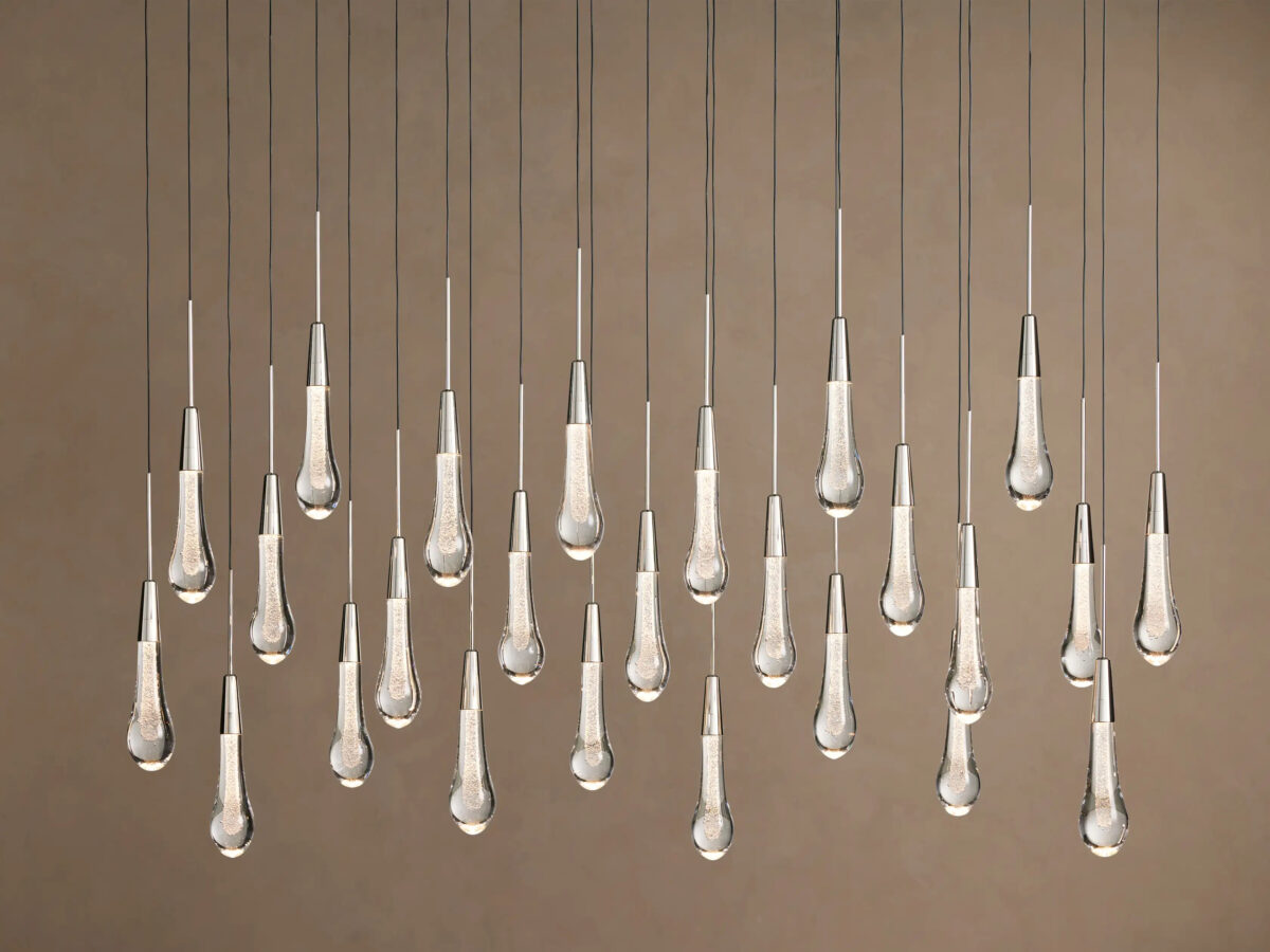 GV Soltaire Glass LED Chandelier in Nickel - Image 5
