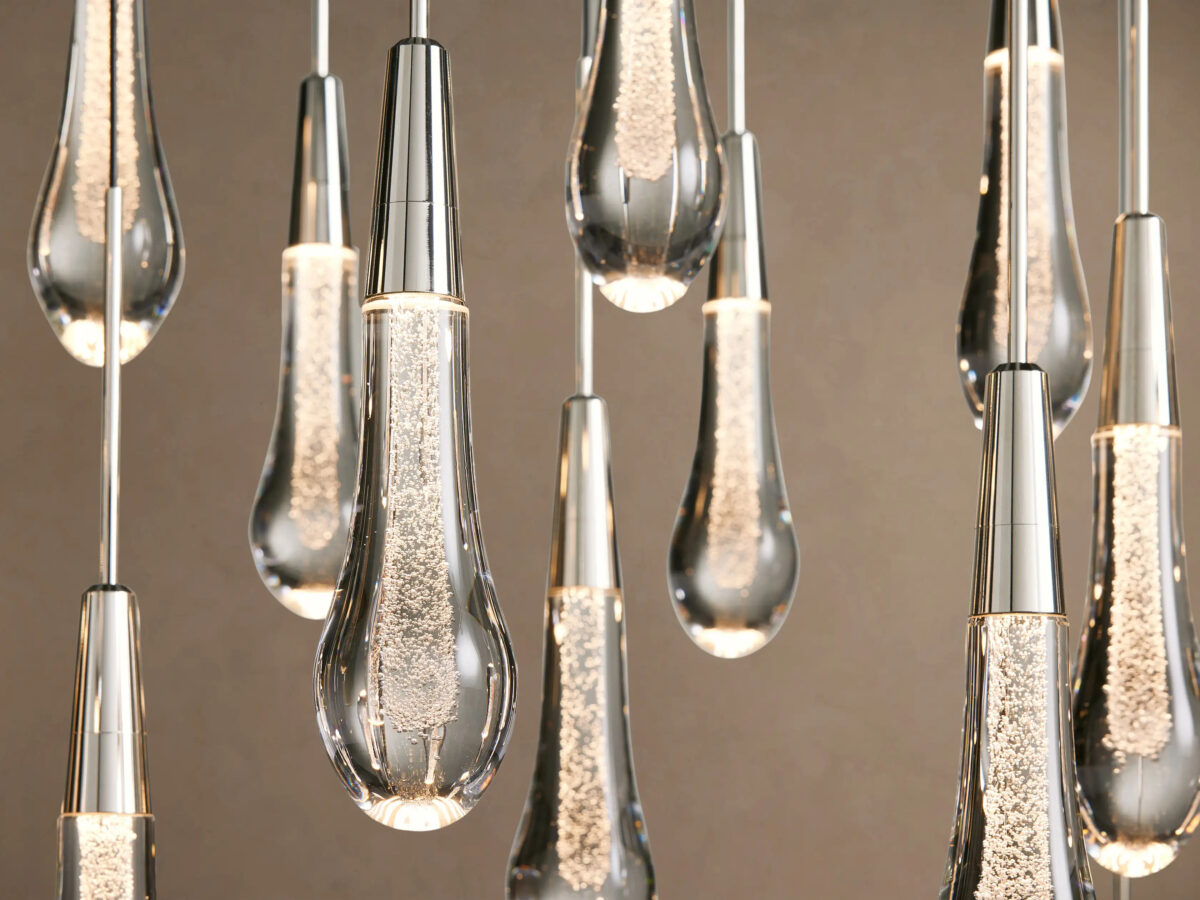 GV Soltaire Glass LED Chandelier in Nickel - Image 15