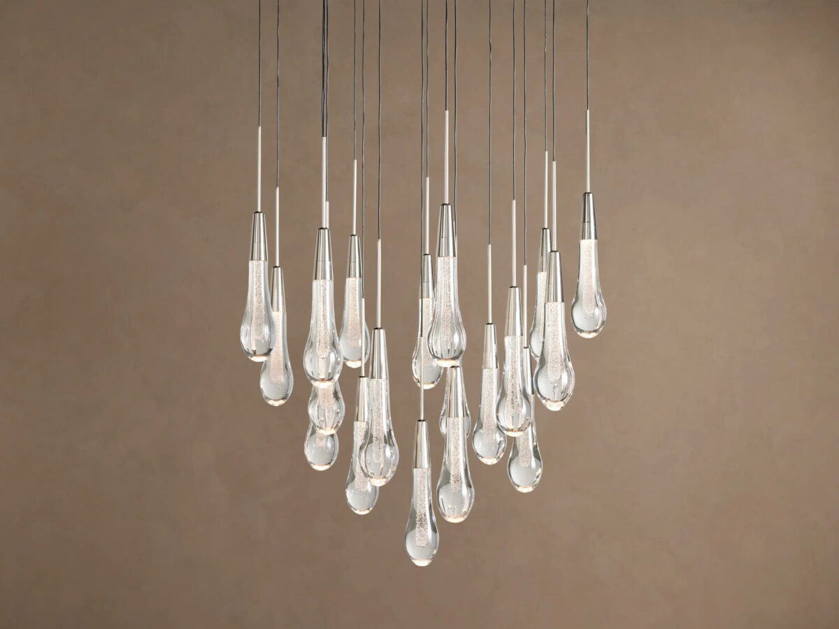 GV Soltaire Glass Chandelier in Nickel - Image 5