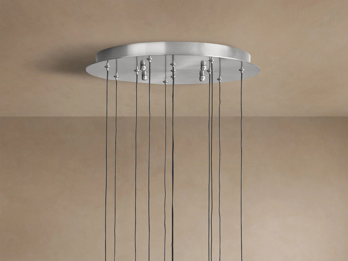 GV Soltaire Glass Chandelier in Nickel - Image 4