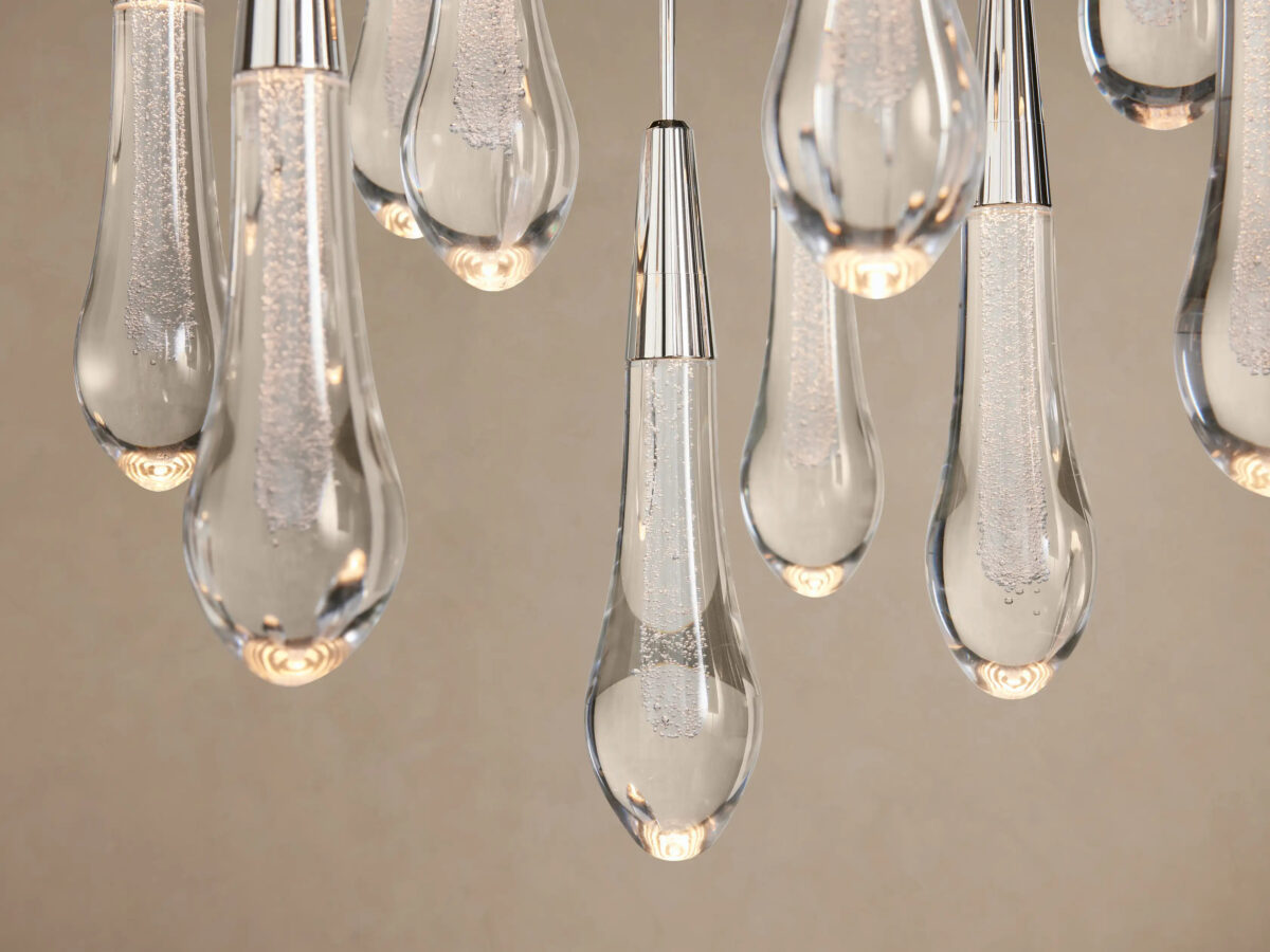GV Soltaire Glass Chandelier in Nickel - Image 3