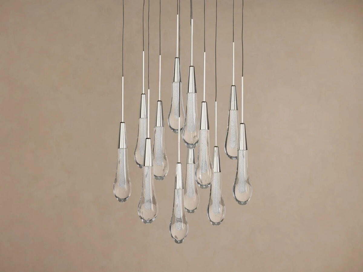 GV Soltaire Glass Chandelier in Nickel - Image 2